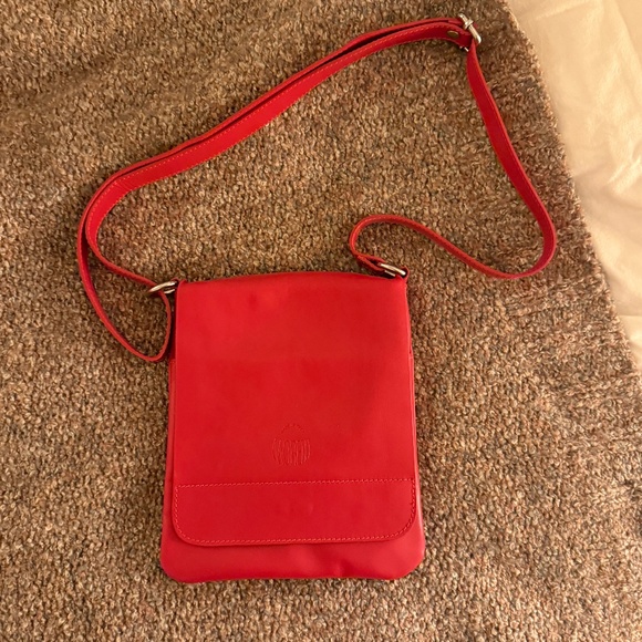 Handmade Italian Red Leather Crossbody Bag - Made in Italy - Picture 1 of 5